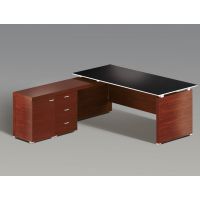 BIURO SERWIS - X-BOX Biurko z pomocnikiem X-211 | front - akryl (połysk)