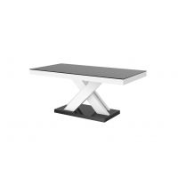 HUBERTUS - XENON LUX MINI Ława | Blat Czarny mat | Nogi Białe