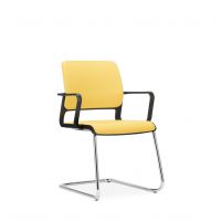 NOWY STYL - XILIUM Krzesło Konferencyjne FRAME CHAIR CF UPH BLACK | na płozie | Oparcie - Tapicerowane