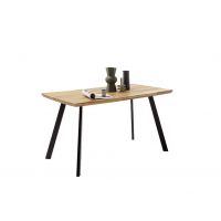 MC AKCENT - ZEBALLOS Stół 120x75 | Blat Krawędź typu szwajcarskiego | Dąb burgundzki olejowany | Stelaż 4 Nogi Czarny mat | ZET12SZK | ZETGVMSP