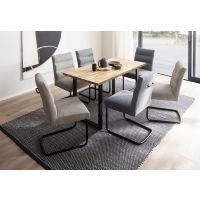 MC AKCENT - ZEBALLOS Stół 120x75 | Blat Krawędź prosta | Dąb burgundzki olejowany | Stelaż typu U Czarny | ZET12GZK | ZETGUMSP