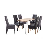 MC AKCENT - ZEBALLOS Stół 180x90 | Blat Krawędź typu szwajcarskiego | Dąb burgundzki olejowany | Stelaż 4 Nogi Czarny mat | ZET18SZK | ZETGVMSP