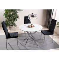 SIGNAL - AGIS Stół | Biały efekt marmuru | Stelaż metal chrom