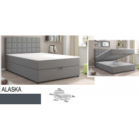 MEBLE BEST - ALASKA Łóżko Kontynentalne 120x200 z pojemnikiem na pościel