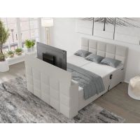 MPF MEBLE POLSKIE FIJAŁEK - ALVIO Łóżko Kontynentalne elektrycznie sterowane | z materacem | 160x200