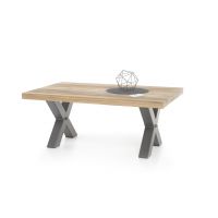 MC AKCENT - ANDRO Stolik 120x75x50 dąb dziki ze spękaniami olejowany / stelaż metal lakier bezbarwny