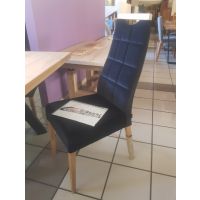 PAGED - ARCO Krzesło | Dąb naturalny 100 | Tkanina Matt Velvet 99 czarny | 4 sztuki | DOSTĘPNE OD RĘKI