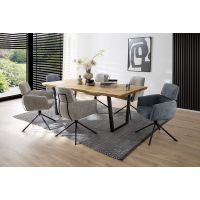 MC AKCENT - MALMOE Stół 200x100 | Krawędź B trapez ścięty w dół | Dąb dziki olejowany | MAL20BBE | Stelaż Trapez | MALVGEAL