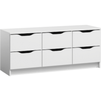 FURNITEX - KOM1(6S)-FX Komoda | Biały | DOSTĘPNA OD RĘKI