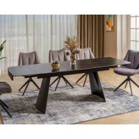 SIGNAL - BACARDI Stół rozkładany 160-240x90cm | Ceramika czarny mat