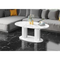 HUBERTUS - BARLETTA Ławostół | Marble white połysk | Biały połysk | Biały połysk