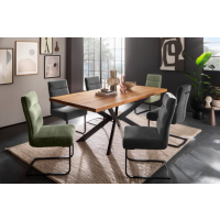 MC AKCENT - BARLETTA Stół 180-280x100x77 | Dąb dziki olejowany | Noga Metal Antaracyt mat | BAR180WE