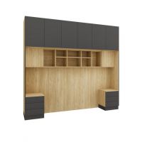 NEW ELEGANCE - NEW ELEGANCE Sleep Varia Baza z stolikami 140 | Dąb | Grafit