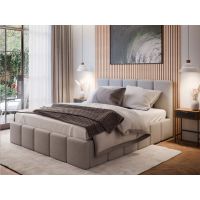 Forte - BAZYLIDES Łóżko tapicerowane 180x200 | z pojemnikiem | LTBAZ18P