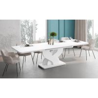 HUBERTUS - BELLISSIMA Stół 160-256x89 | Biały połysk