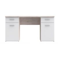 Forte - NET106 MT937-T19 | Biurko z 2 szufladami z 2 szfkami | dąb piaskowy + biały