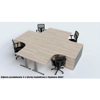 AMS Meble Biurowe - AGAT Biurko BA9 | Na Stelażu Metalowym | Kształtowe 140/50x100/80