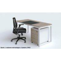 AMS Meble Biurowe - OMIX Biurko BO4 | Na Stelażu Metalowym | 120x80 cm | 1-osobowe | Wolnostojące