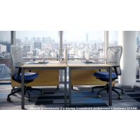 AMS Meble Biurowe - STAND Biurko BS9 Na Stelażu Metalowym | 180x70 cm | 1-osobowe | Podporowe