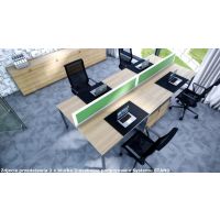 AMS Meble Biurowe - STAND Biurko BS15 Na Stelażu Metalowym | 180x140 cm | 2-osobowe | Podporowe