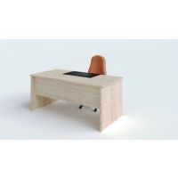 AMS Meble Biurowe - WOOD Biurko BW7 Na Stelażu Płytowym | 160x80 cm | 1-osobowe | Wolnostojące