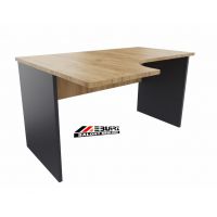 AMS Meble Biurowe - WOOD R Biurko BWR11 | Na Stelażu Płytowym | 180/50x70 cm | 1-osobowe | Wolnostojące | Kształtowe | Bez nawisów