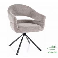 SIGNAL - BORGO RAVEN Krzesło | Obrót siedziska | Tkanina Raven 07 Szary | Stelaż Czarny mat