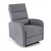 HALMAR - CARINIO Fotel z funkcją elektrycznego rozkładania | popielaty