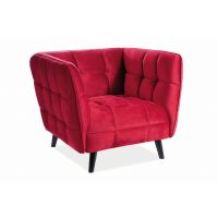 SIGNAL - CASTELLO 1 Velvet Fotel | Tkanina | Bordowy Bluvel 59 | Nogi wenge | z PL