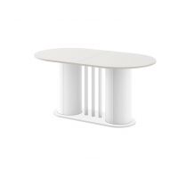 HUBERTUS - CESARO Stół 160-208x89 | Kaszmir Mat | Noga Biały połysk