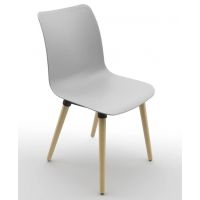 BGROUP - COWORKER Krzesło Konferencyjne PPL S130 | Stelaż Drewniany na 4 nogach | Oparcie z Tworzywa