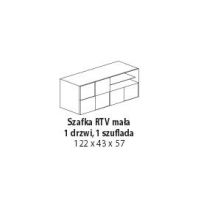 MC AKCENT - DAMA Rtv mała | 1 drzwi 1 szuflada | Antracyt połysk | 202308-01