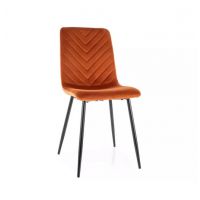 SIGNAL - DAREN Velvet Krzesło | Bluvel 4215 cynamonowy | Stelaż metal czarny mat