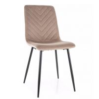 SIGNAL - DAREN Velvet Krzesło | Bluvel 40 ciemny beżowy | Stelaż metal czarny mat