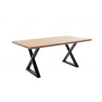 MC AKCENT - DEBA Stół drewniany 180x100 | Obrzeże proste | Stelaż krzyżak | DE18UXGW | DETGXSXL