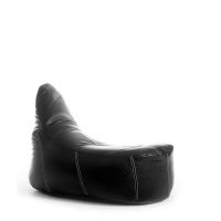 GIGANT PUFA - Fotel DELUX EKOSKÓRA czarny