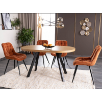 SIGNAL - DOMINGO II Stół rozkładany 140-272x80x76 | Blat okleina naturalna | Stelaż metal | z PL