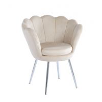 FURNITEX - FR1-FX Fotel | Velvet | Beżowy | Nogi srebne