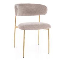 SIGNAL - ELTON RAVEN Krzesło | Raven 30 ciemny beżowy | Stelaż Złoty