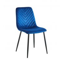 FURNITEX - K5-FX Krzesło | Velvet | Niebieskie | Nogi czarne