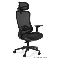 UNIQUE MEBLE - ADAPTA Fotel Obrotowy SK-6255H | Siatka CB-01 Black | Tkanina YNY201-40 Black | Zgodny z Rozporządzeniem z 2023 roku