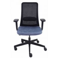 GROSPOL - NICO Fotel Obrotowy B Black | Mechanizm Synchro Self SF2 | Podstawa Czarna | Podłokietniki R1