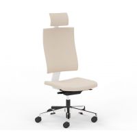 NOWY STYL - 4ME Fotel Obrotowy W HRUA SOFT SEAT ESP | Oparcie Tapicerowane | Wersja Biała W | Zagłówek | Zgodny z Rozporządzeniem z 2023 roku