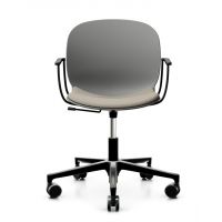 PROFIM - NOOR Fotel Obrotowy 6070S | Kubełek Plastikowy | Tapicerowana Nakładka na Siedzisko | Baza 5-ramienna