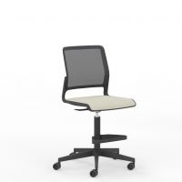 NOWY STYL - XILIUM Fotel Obrotowy Kontuarowy SWIVEL CHAIR MESH WHITE | Oparcie - Siatka