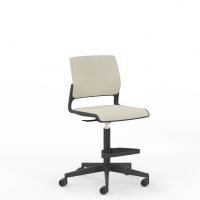 NOWY STYL - XILIUM Fotel Obrotowy Kontuarowy SWIVEL CHAIR UPH BLACK | Oparcie - Tapicerowane
