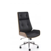 HALMAR - WEBSTER Fotel Obrotowy | Czarno-orzechowy