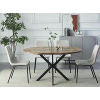 SIGNAL - GASTON Stół 100x100-135x75h | Orzech Vintagen | Czarny