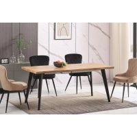 SIGNAL - FRESNO Stół 120-180x80x76h | Dąb | Czarny Mat