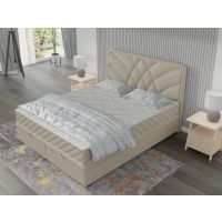 MPF MEBLE POLSKIE FIJAŁEK - GEMMA Łóżko Kontynentalne z pojemnikiem | z materacem | 140x200 | Tkanina Element 17 | DOSTĘPNE OD RĘKI